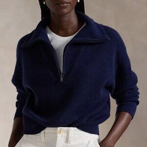 Ralph Lauren RLX Cashmere Half Zip Sweater Navy Size Small